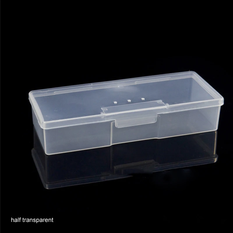 Стенд дисплей коробки Органайзер чехол буфера Шлифовальные Файлы пластиковая прозрачная; Нейл-арт оборудование коробка для хранения ногтей маникюрные инструменты - Цвет: half transparent