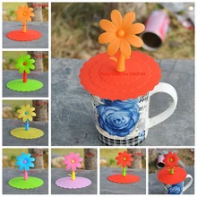 100 шт. подсолнечника Lacet Anti-Dust силиконовые крышки для Чай крышка Кубка Кофе Caneca Xicara Чай чашки васос De plastico всасывания уплотнение