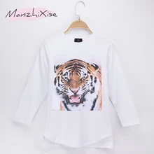 2019 Special Discount Children T-shirt Tiger 3D Print Cotton Full Long Loose Boys T Shirts Girl Tops Tee Camisetas Free Shipping женская футболка 3d 2015 t emoji t camisetas flowers
