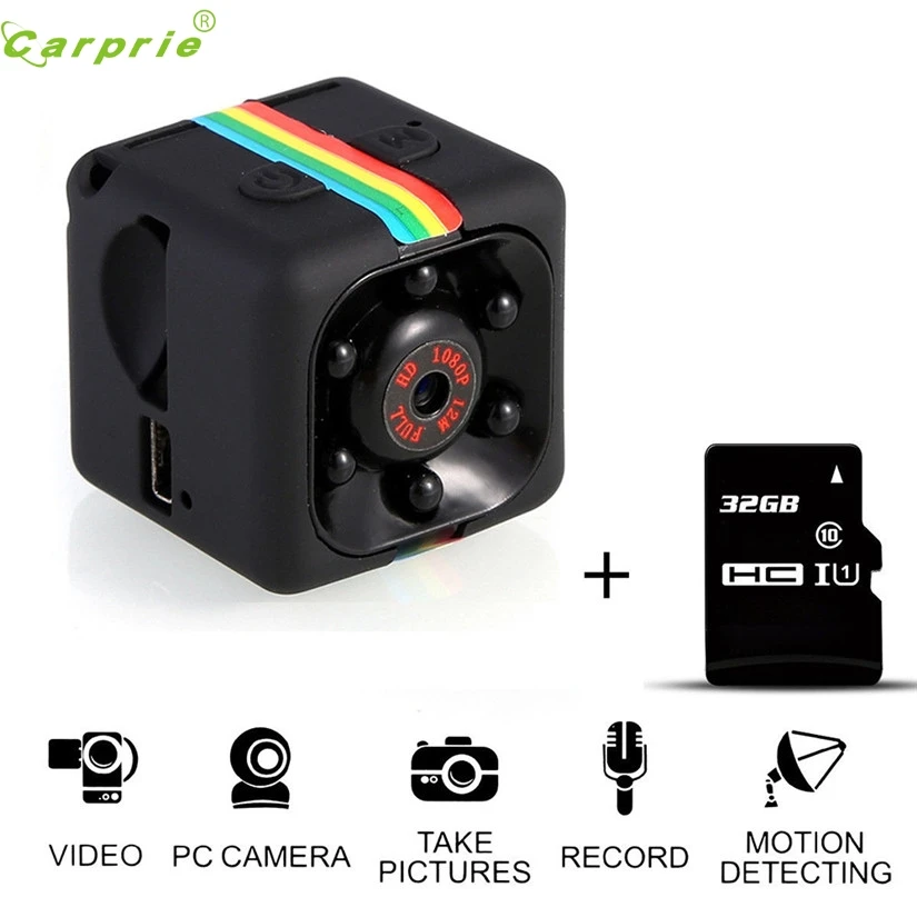 

CARPRIE SQ11 Car DVR Full HD 1080P DV Sports Action Mini Camera 30fps Recorder Motion Detection Camera With 32G TF Card & Clips