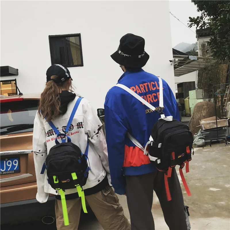 

Menghuo Designer Fashion Unisex Backpack Man Female Ladies Boys Shoulder Bag Multi-Function Small Backpack Travel Bags Hip hop