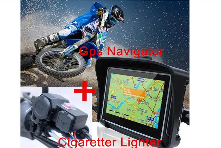 2017 upgrade 4 3 Motorcycle GPS Navigation Touchscreen Waterproof IPX7 GPS Navigation Bluetooth 8GB Motorcycle charger