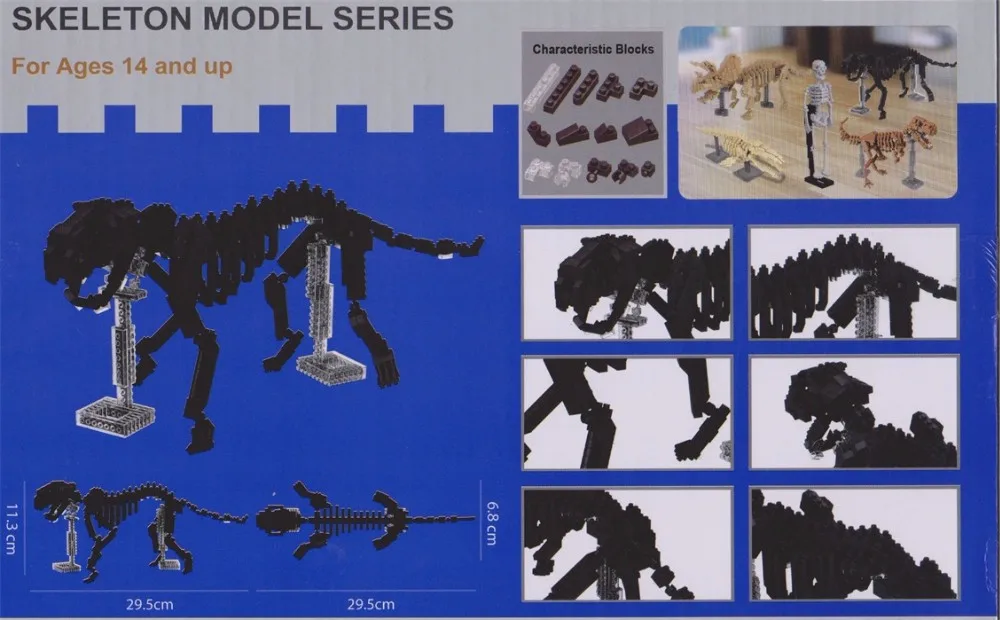 YZ алмазные блоки 3D модель скелета DIY Строительные кирпичи динозавр аукцион фигурка Тигр тело Скелет Juguetes игрушки мальчик подарок 66508