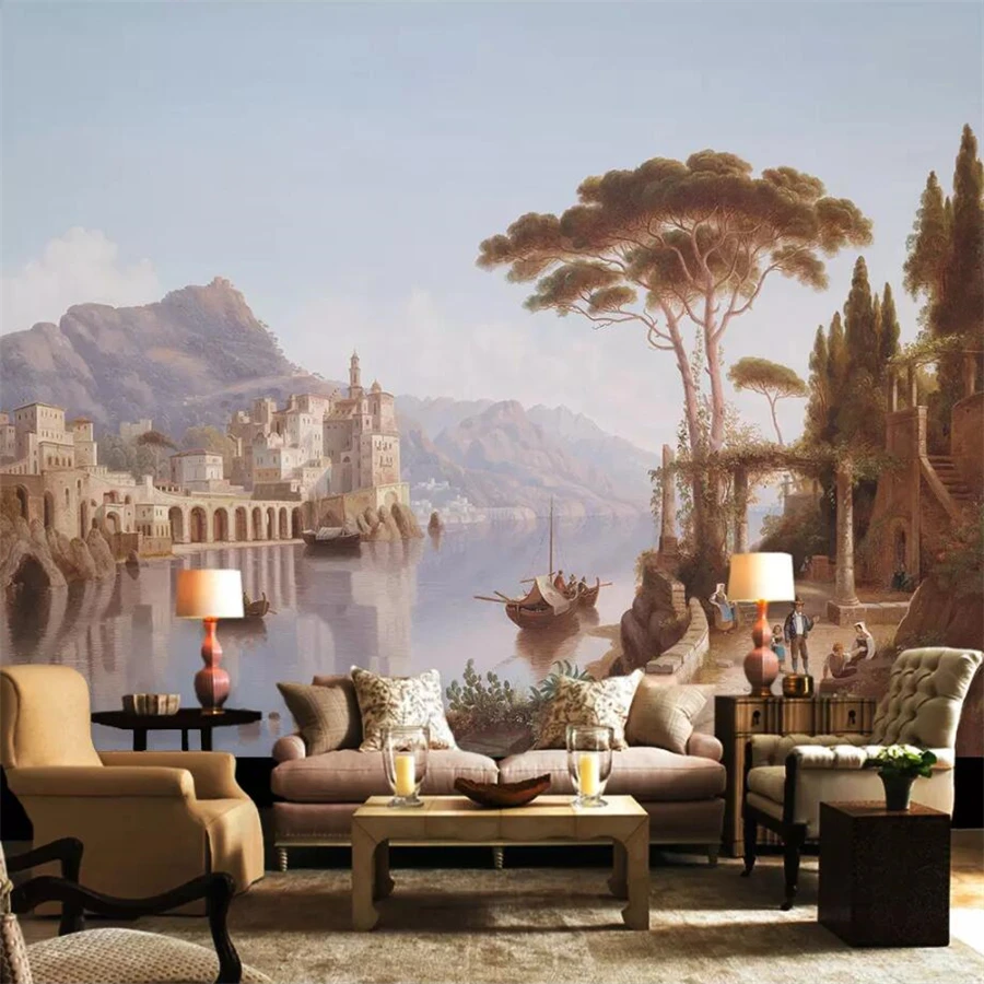 

Обои beibehang на заказ, 3d фотообои, обои с Европейским ландшафтом, картина маслом для гостиной, обои 3d