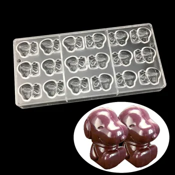 

High quality hot sale Polycarbonate DIY Lovely Dog Shaped Candy PC Chocolate Mold Tray Pudding mold for mother's day