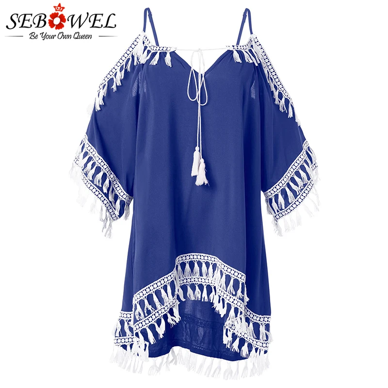 Blue-Boho-Tassel-Tunic-Cover-up-LC420080-5-3