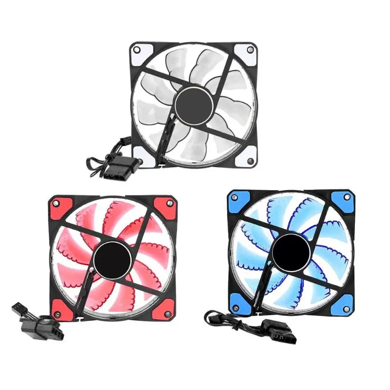 

120mm PC Computer 16dB Ultra Silent 33 LED Case Cooling Fan Heatsink Cooler with Anti-Vibration Rubber 12CM Fan 12VDC 3P IDE
