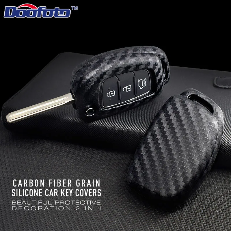 

Doofoto Car Key Shell Case Cover FOB For Hyundai Creta I10 I20 Tucson Elantra Santa Fe 2016 2017 2018 2019 3 Buttons Car styling