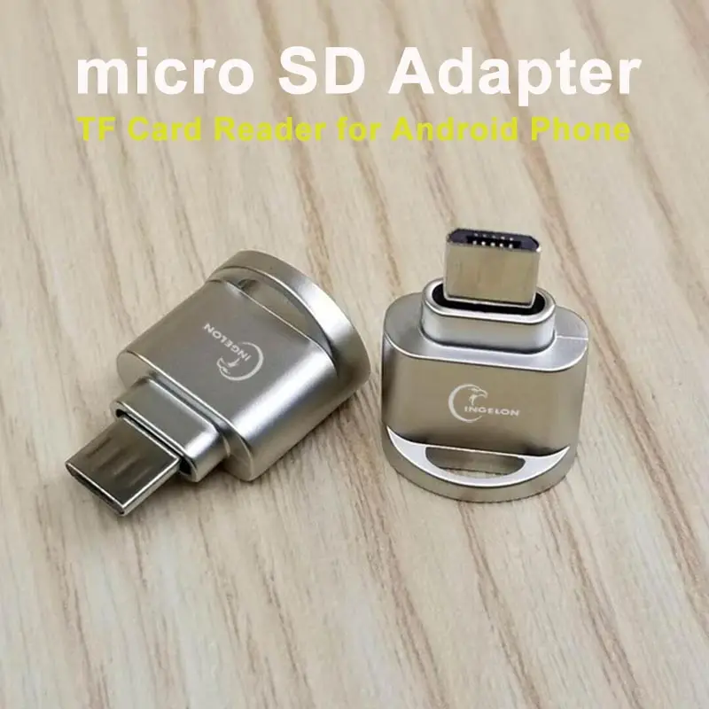 Ingelon micro usb card reader micro sd adapter Metal microsdhcsdxc OTG reader for huawei xiaomi samsung android tf card reader (1)