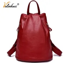 Valenkuci femmes véritable sacs à dos en cuir pour femmes vintage sac d’école pour collège fille voyage sac à dos pour les étudiants BD-001