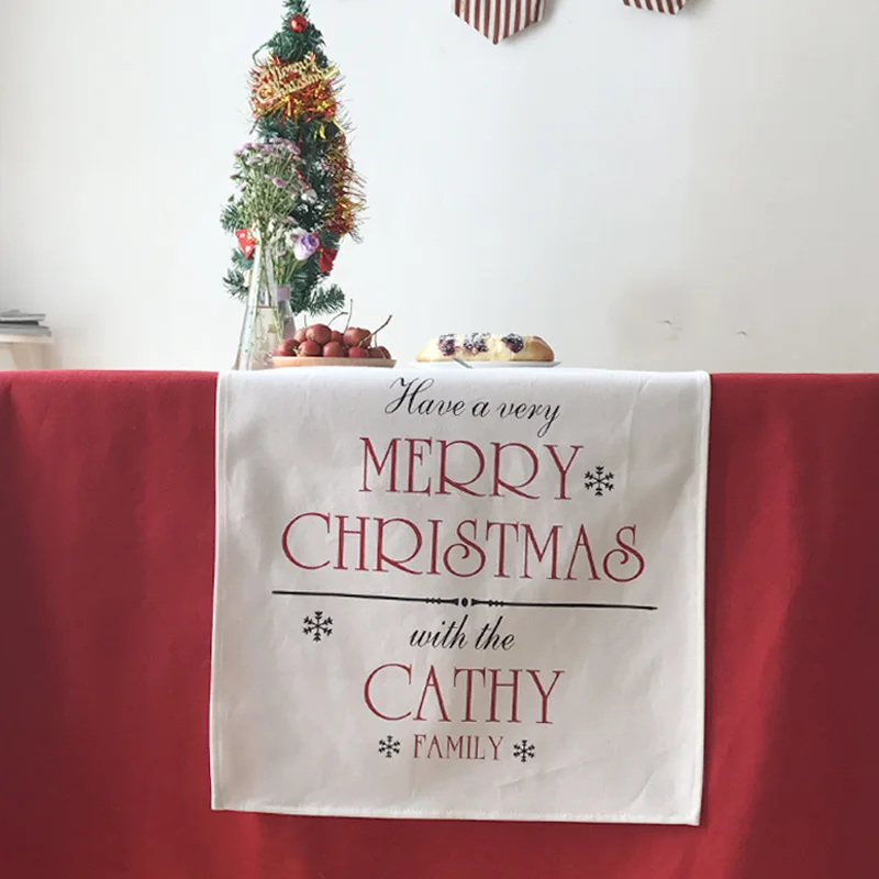 

European Christmas theme table runner table cloth soft fabrics linen and cotton home textile holiday gift