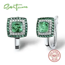 SANTUZZA серебряные серьги для женщин 925 пробы серебряные серьги-клипс Серебро 925 с камнями Кубический Цирконий brincos Ювелирные Изделия