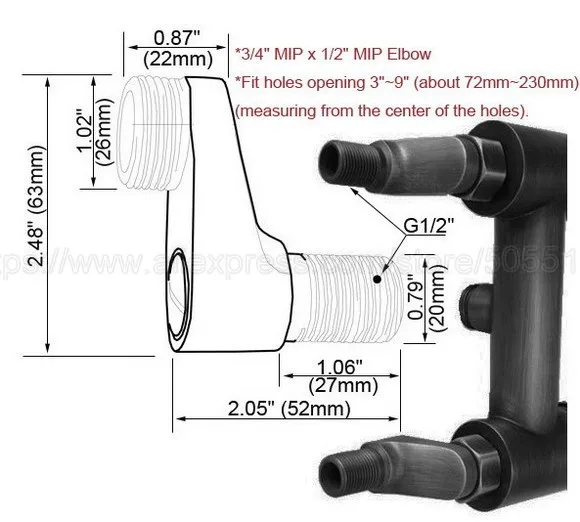 2 Pcs Black Oil Rubbed Brass Bathroom Accessories Claw Foot Bathtub Faucet Adjustable Swing Arms zba180 faucet accessories
