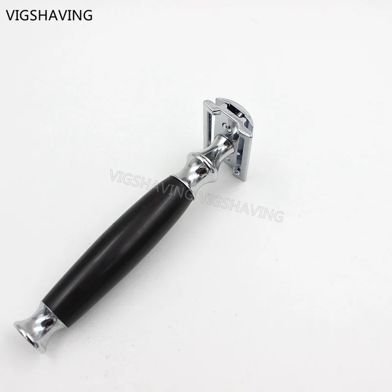 Ebony Handle Double Edge Safety Razor For Men Barber Shave Tool