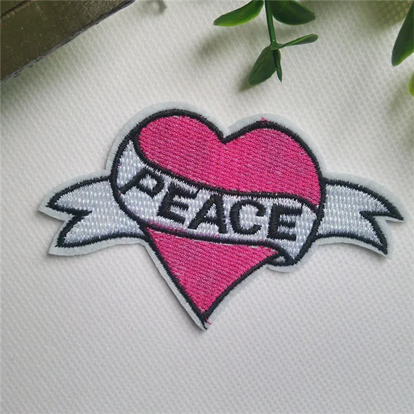 Poker Peace Pink heart star anchor Iron On Cloth Patches 4pcs - 1