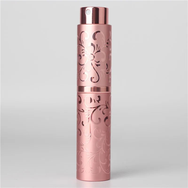 Розовый 10 мл ротанга PatternCanBe FilledWith портативный PerfumeBottle и путешественник Auminum спрей пустой распылитель для парфюмерии флакон духов коробка 1 шт - Цвет: Розовый