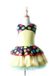 Цветной точки Тюль одежда для бальных танцев гимнастическое платье для девочек сценический производительность Классической Размеры