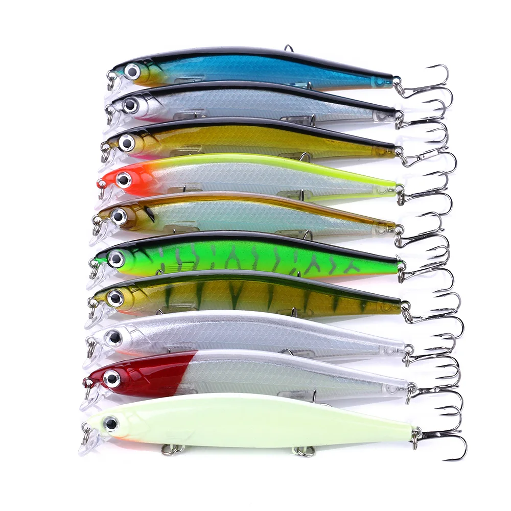 

YUZI 10PCS 11CM/13G minnow fishing lures crank artificial wobbler hard bait carp fishing pesca fishing tackle