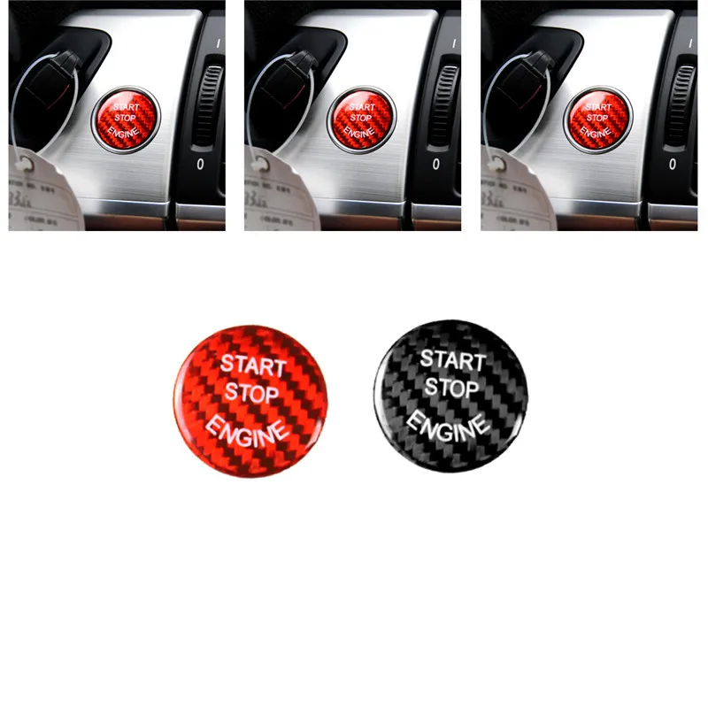 

Carbon Fiber Car Ignition Device Cover One Button Start Sticker for BMW 1 2 3 4 Series GT M4 G30 F30 F20 F10 E36 E39 E46 E60 E90