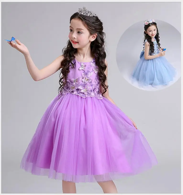 

teens girls butterfly princess dress elegant teenager girl lace tulle prom dress for birthday party big bow-know princess dress