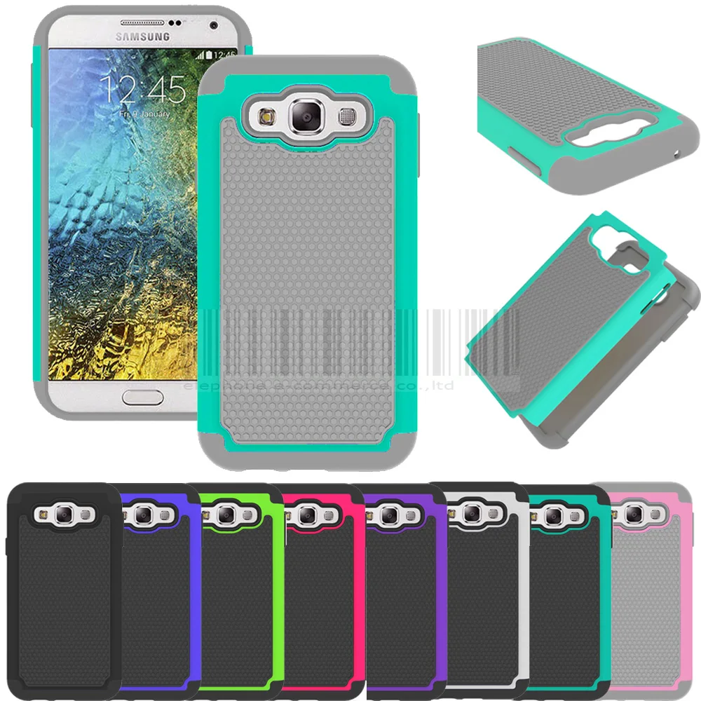 For Samsung Galaxy E5/SM-E500F E500H E500HQ E500M Dual Layer Rugged Impact Hybrid Silicone Armor Hard Case Shockproof Cover |