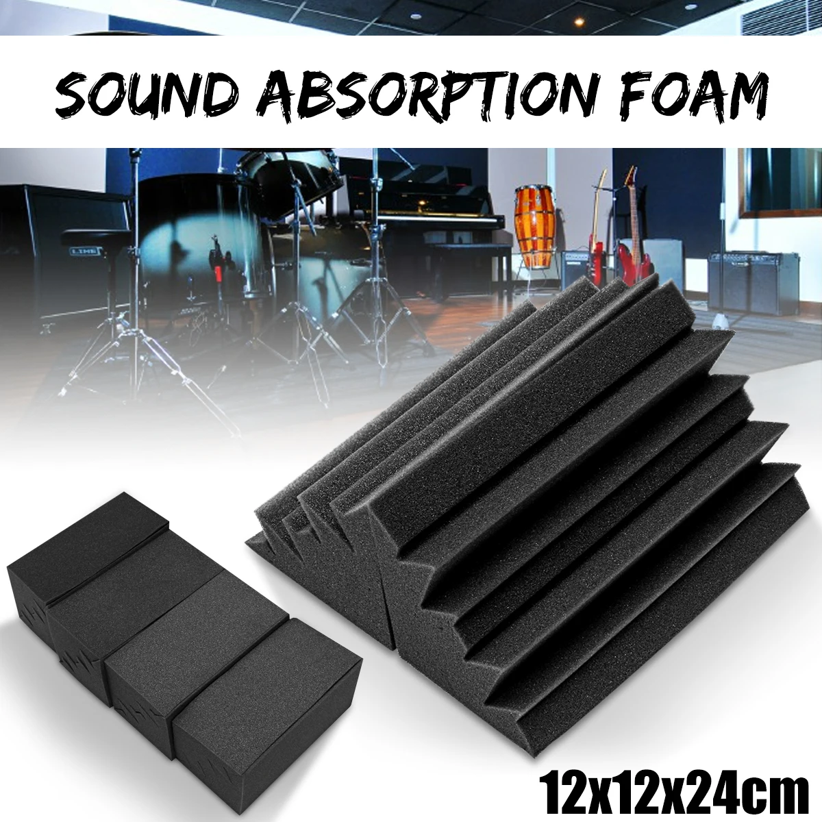 Buy 8Pcs 12x11x24cm Studio Acoustic Soundproof Foam