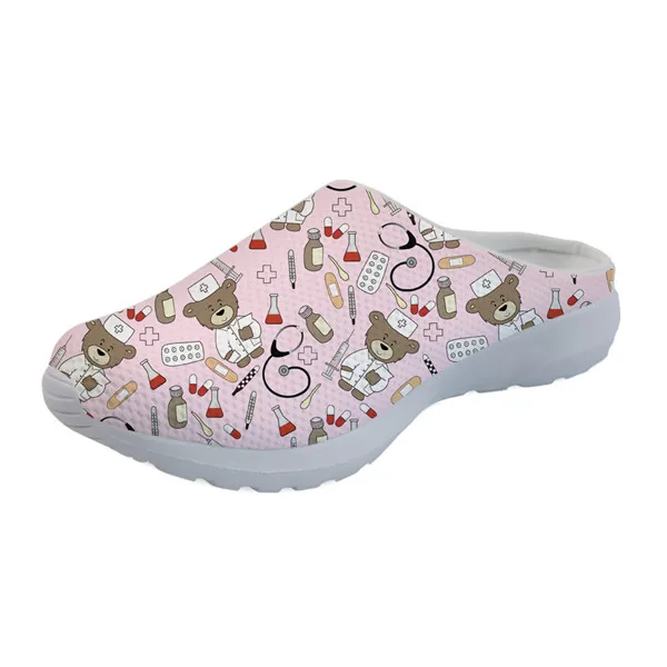 Doginthehole/спортивные сандалии для женщин; мультяшный милый узор с изображением сиделки; пляжная обувь; коллекция года; уличные спортивные тапочки для девочек; сетчатые кроссовки на плоской подошве - Цвет: H10003CA