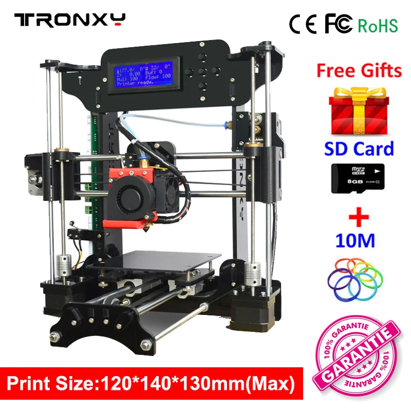 

3D Printer High Precision Imprimante 3D DIY Kit Extruder SD Card Build Tools Filament Support XP, WIN7, WIN10, Mac Free Shipping