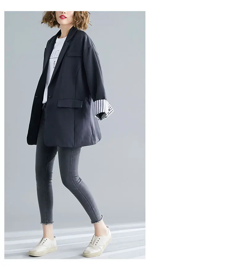 XITAO, большой размер, блейзер с карманами, для женщин, Корея, модный, отложной воротник, одна грудь, пэчворк,, летний, элегантный, WBB4302