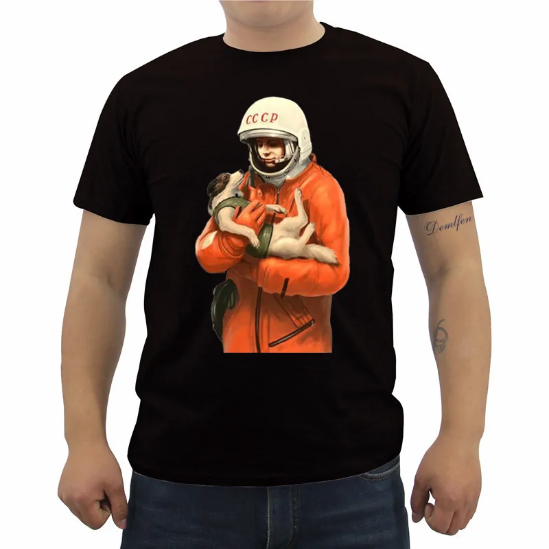 Yuri Gagarin Cccp русские футболки мужские с принтом из фильма Советский Союз хлопка