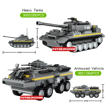 

Hot modern military type 366 heavy tanks Armored vehicle car building block army figures education toys for children gifts