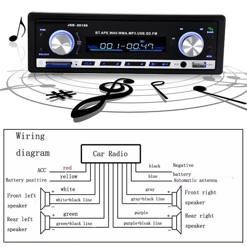 Автомобильный радиоприемник In Dash 1 DIN 12 В автомобильный стереоприемник FM радио MP3