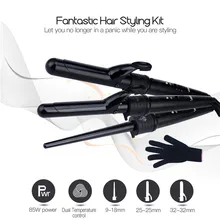 3 в 1 щипцы для завивки волос конус 9-32 мм Керлинг палочка Вэйвер Турмалин Керамика Профессиональный парикмахерский Стайлинг волос