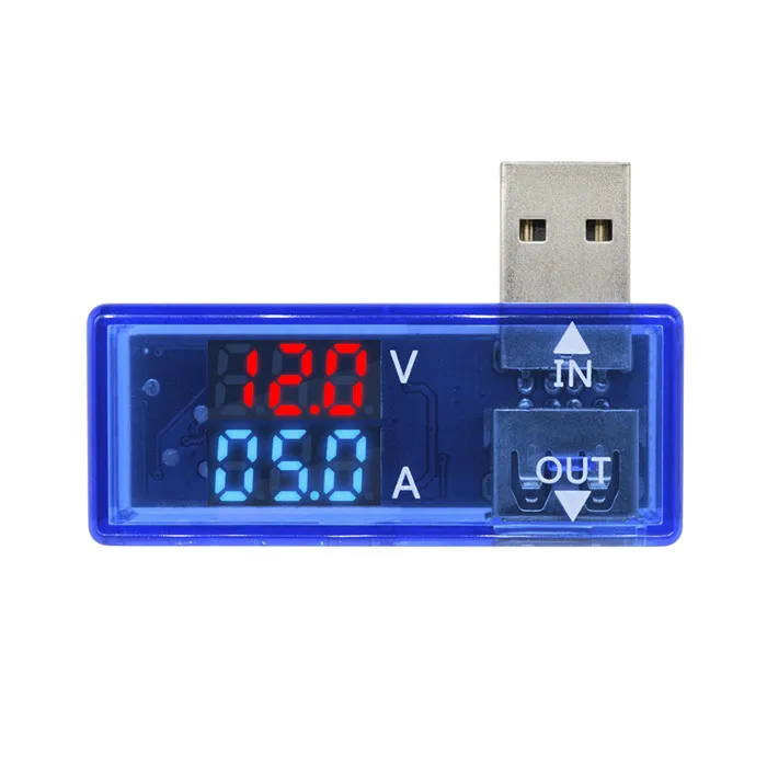 Красный+ синий двойной светодиодный дисплей USB Амперметр Вольтметр цифровой электронный напряжение индикатор обнаружения тока USB зарядное устройство Доктор мера - Цвет: Blue