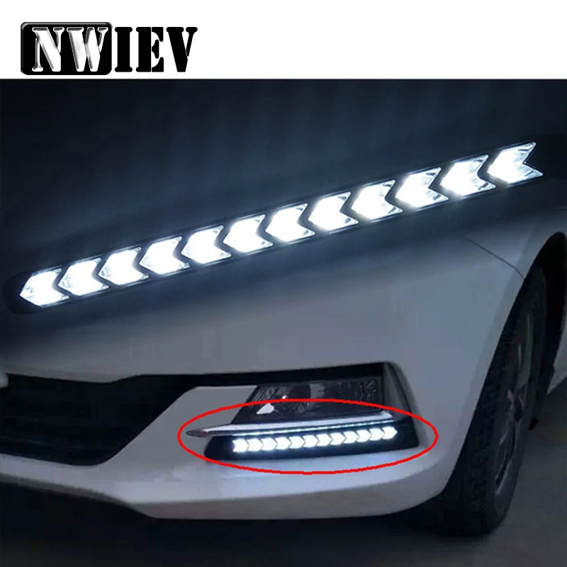 

NWIEV 1Set Car LED DRL fog lamp Turn Signals with Yellow Steering For Ford Focus 2 3 VW Passat B6 B5 B7 B8 Kia Rio Ceed Sportage