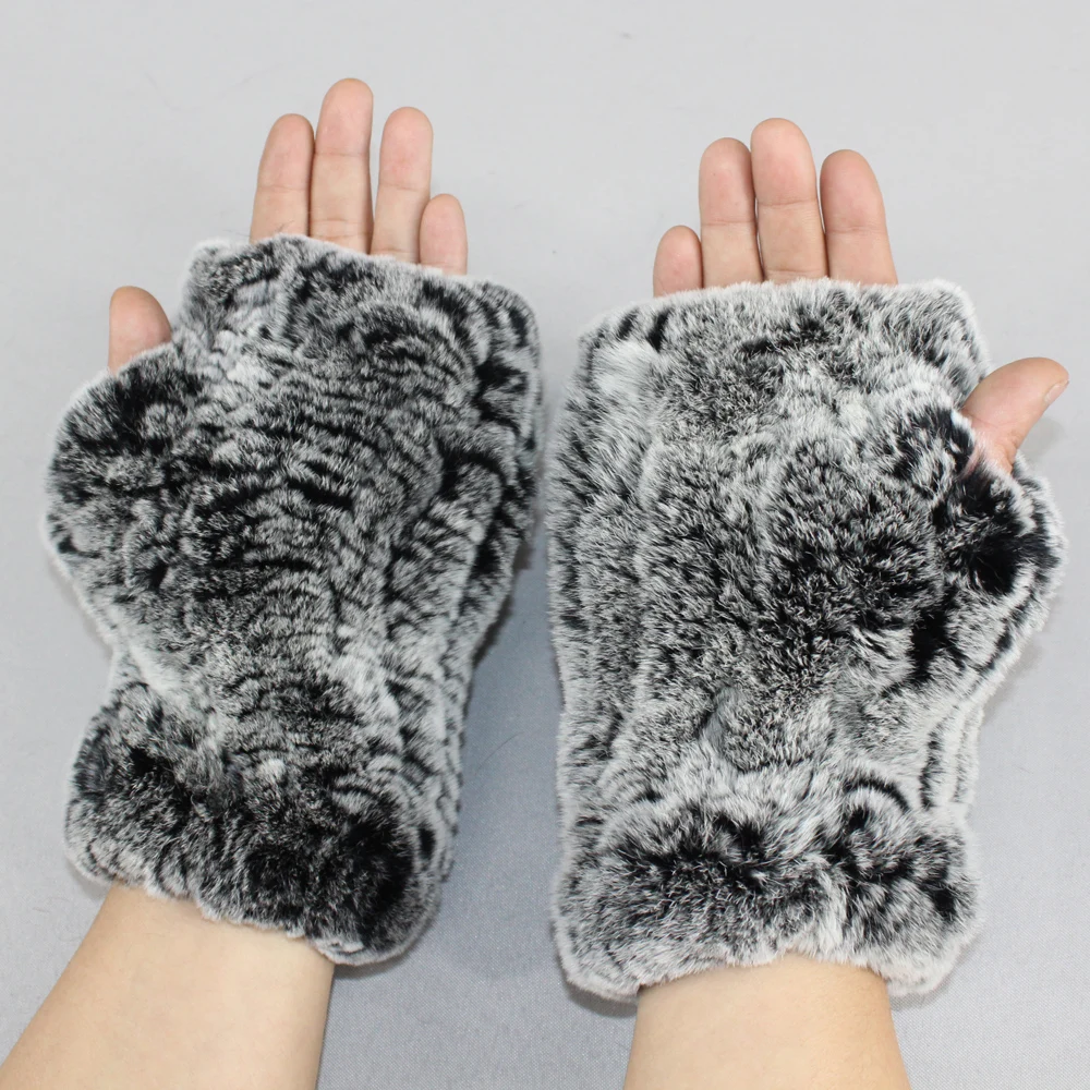 Winter warm real rex rabbit fur gloves knitted fur gloves lovely lady 100%natural genuine rabbit fur gloves Retail wholesale