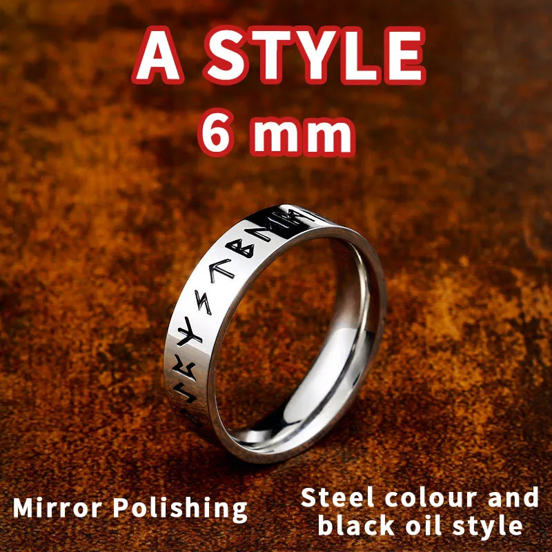 Байер ширина 8 мм модное кольцо Руна викингов Простые Свадебные украшения для мужчин и женщин подарок для влюбленных Ретро стиль Прямая поставка WR-R105 - Цвет основного камня: R104-guang-6