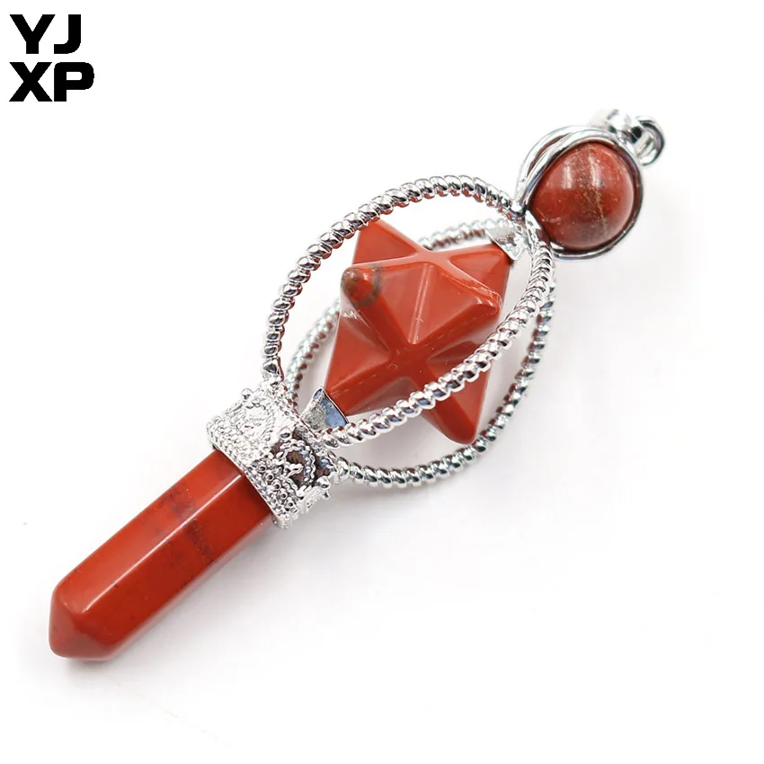 YJXP Малый Merkaba подвеска-Маятник для гадания Quartzs натуральный красный камень Рейки Исцеление Pendule кулон маятники Шарм ювелирные изделия 1 шт