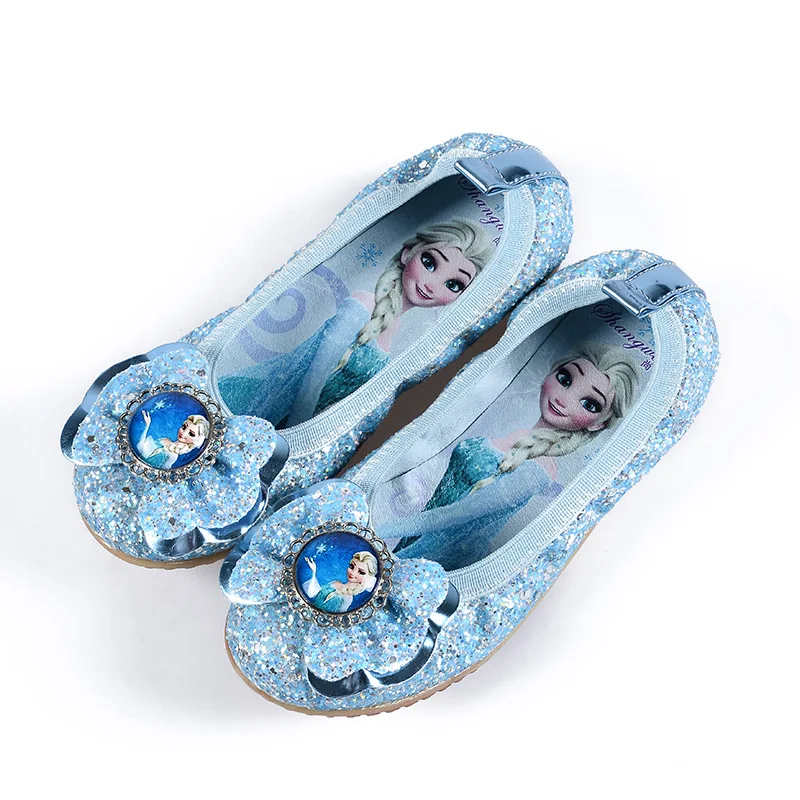 2018 new Elsa Girls Ballet Flats Dance Party Glitter Children Shoes ...