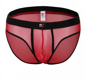

New arrival sexy Men's Underwears Male Fashion soft mesh black-ribbed Patchwork Briefs Youth U-convex underpants S-XL