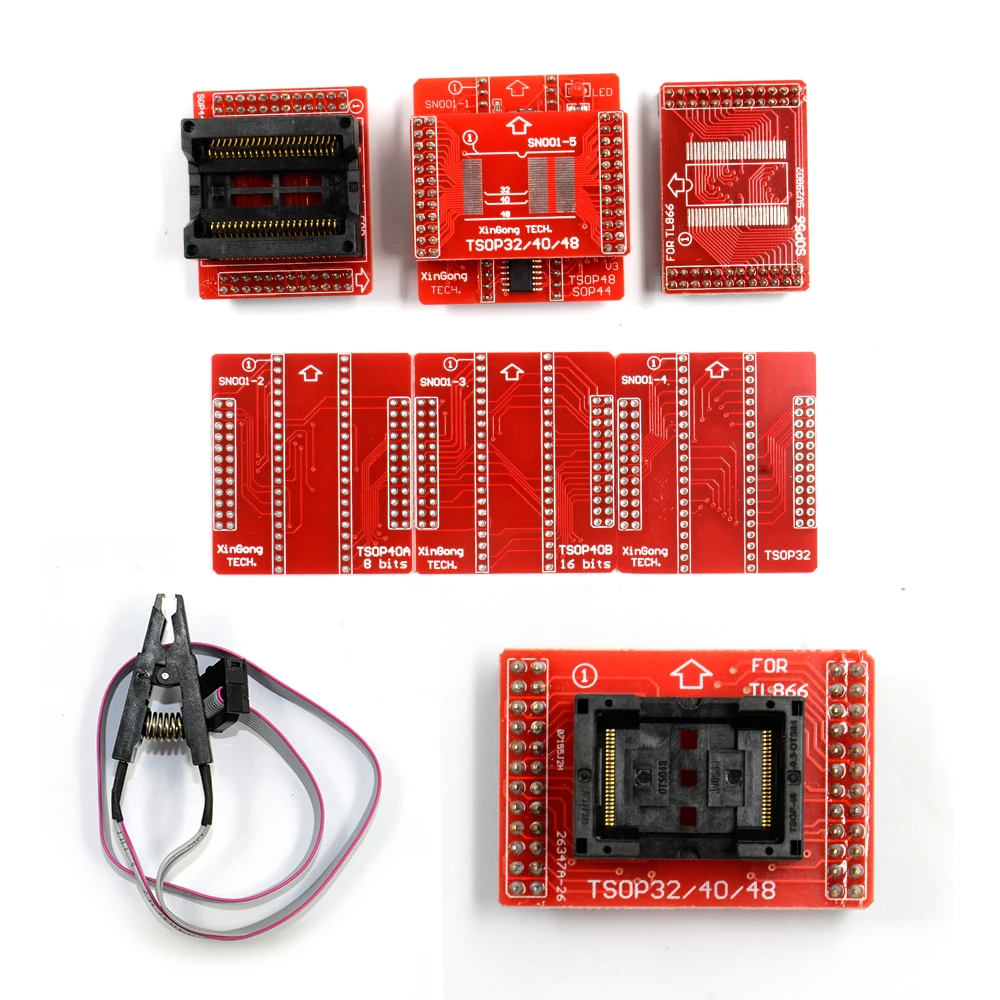 VSTM TL866A minipro TL866II плюс программист + 24 адаптеры для сим карт + SOP8 зажим испытания AVR eeprom TL866CS/TL866A программист USB