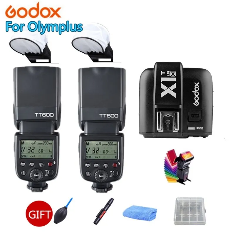 

2x Godox Camera Flash Speedlite TT600 HSS GN60 2.4G Wireless + X1T-O Transmitter for Pentax Olympus DSLR + GIFT KIT