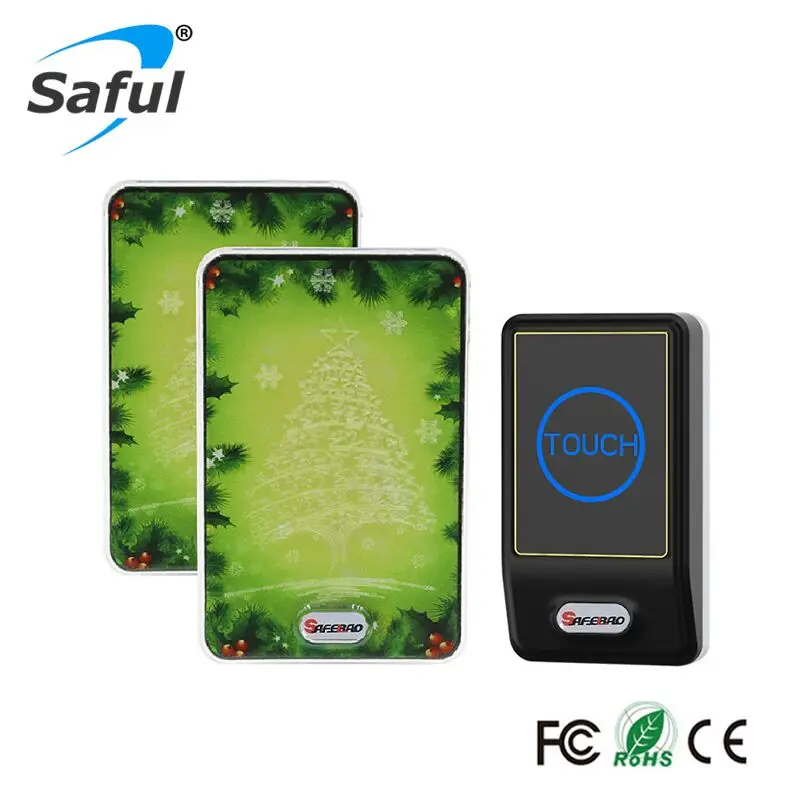 

Saful Christmas Tree Design Rainproof Home Security Wireless DoorBell with 1 Outdoor Transmitter+2 Indoor Receiver