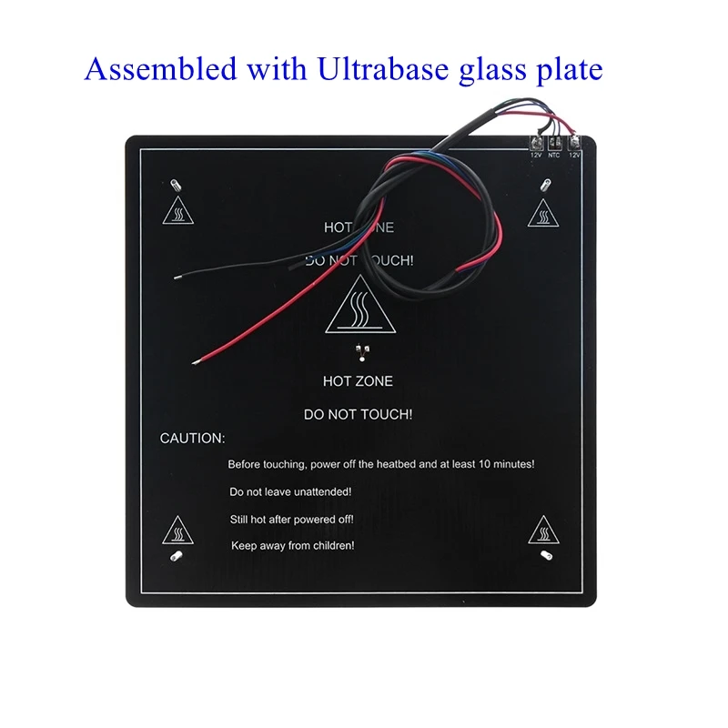 310*310 мм платформенная алюминиевая нагревательная кровать+ апгрейд ultracase стеклянная пластина F/Creality CR-10, BLV MGN cube 3d принтер