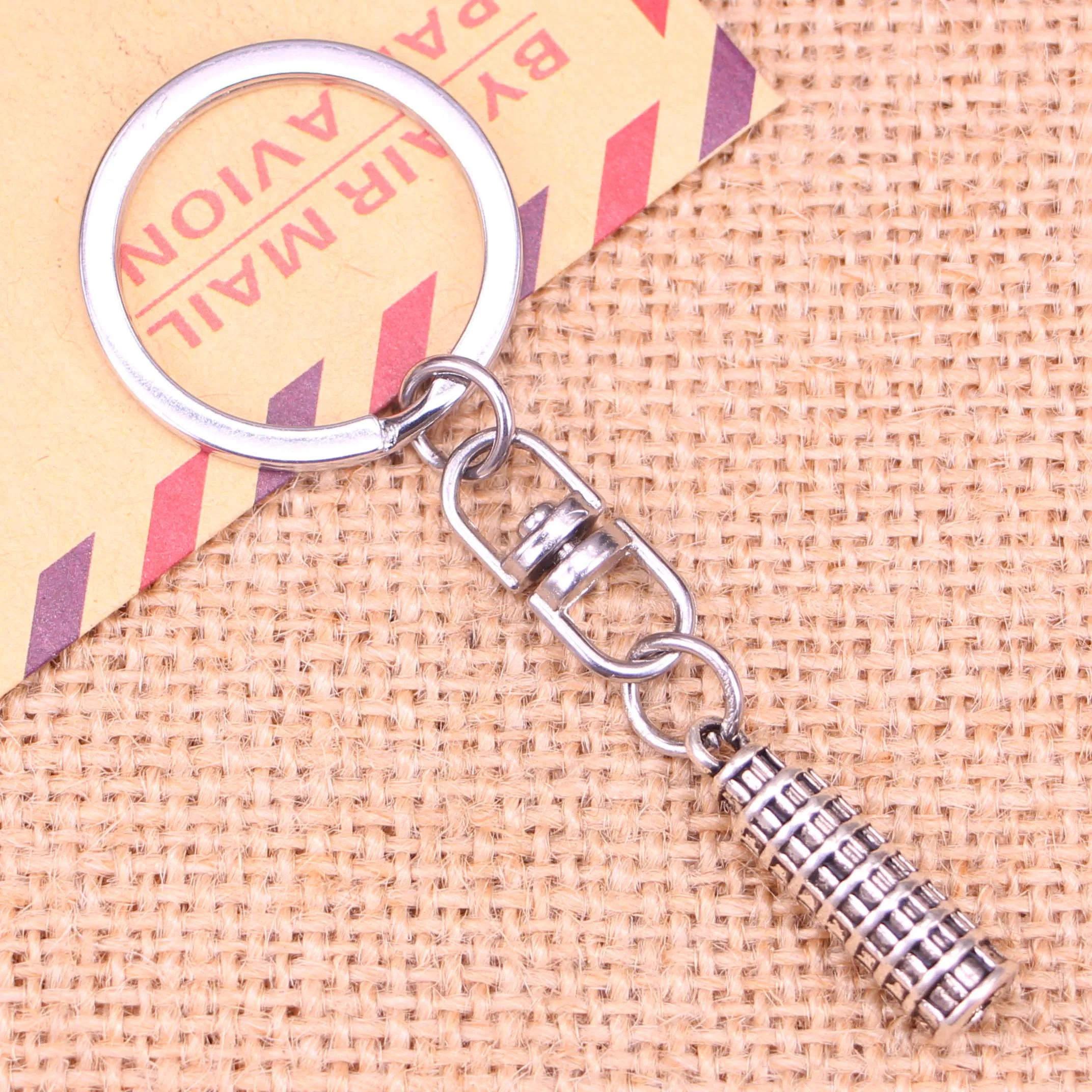 

20pcs Keychain 25x7mm leaning tower of pisa italy Pendants DIY Men Jewelry Car Key Chain Ring Holder Souvenir For Gift