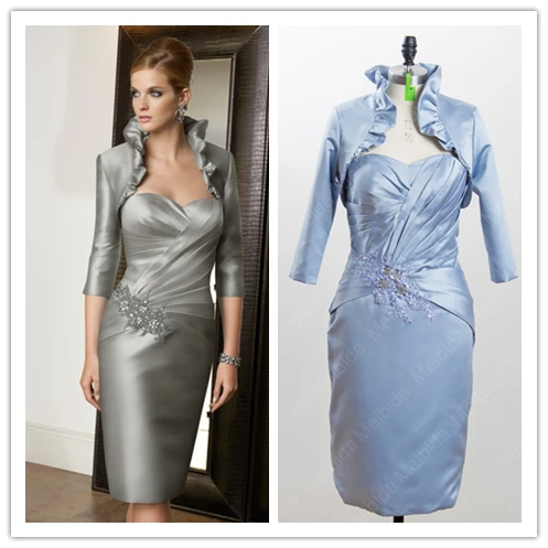 Real Pictures Short Mother Of The Bridee Dresses Grandmother Real Pictures Short Mother Of The Bridee Dresses Grandmother Bride Knee Length Groom Mom