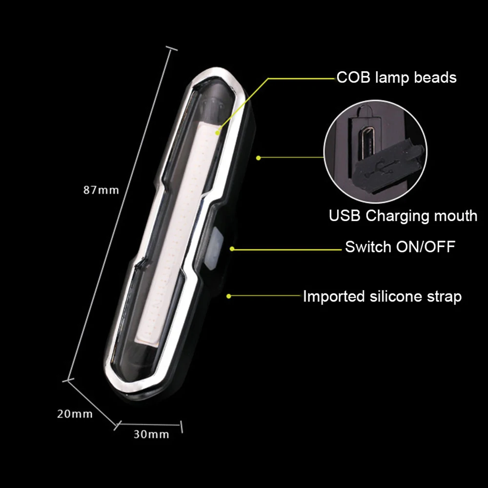 Велосипедный светильник, перезаряжаемый задний светильник, велосипедный задний светильник, велосипедный USB Led, двойная цветовая температура, водонепроницаемый светильник-вспышка для езды на велосипеде#3