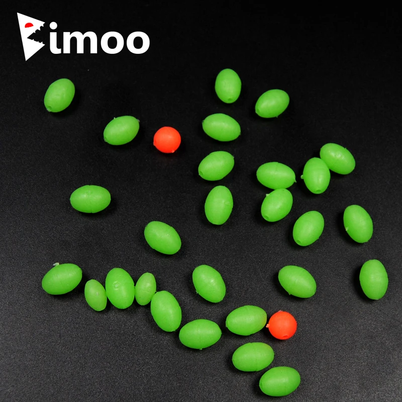 100pcs 3.4*5mm Oval Soft Luminous Fishing Beads Sea Fishing Lure Floating Float Tackles-in