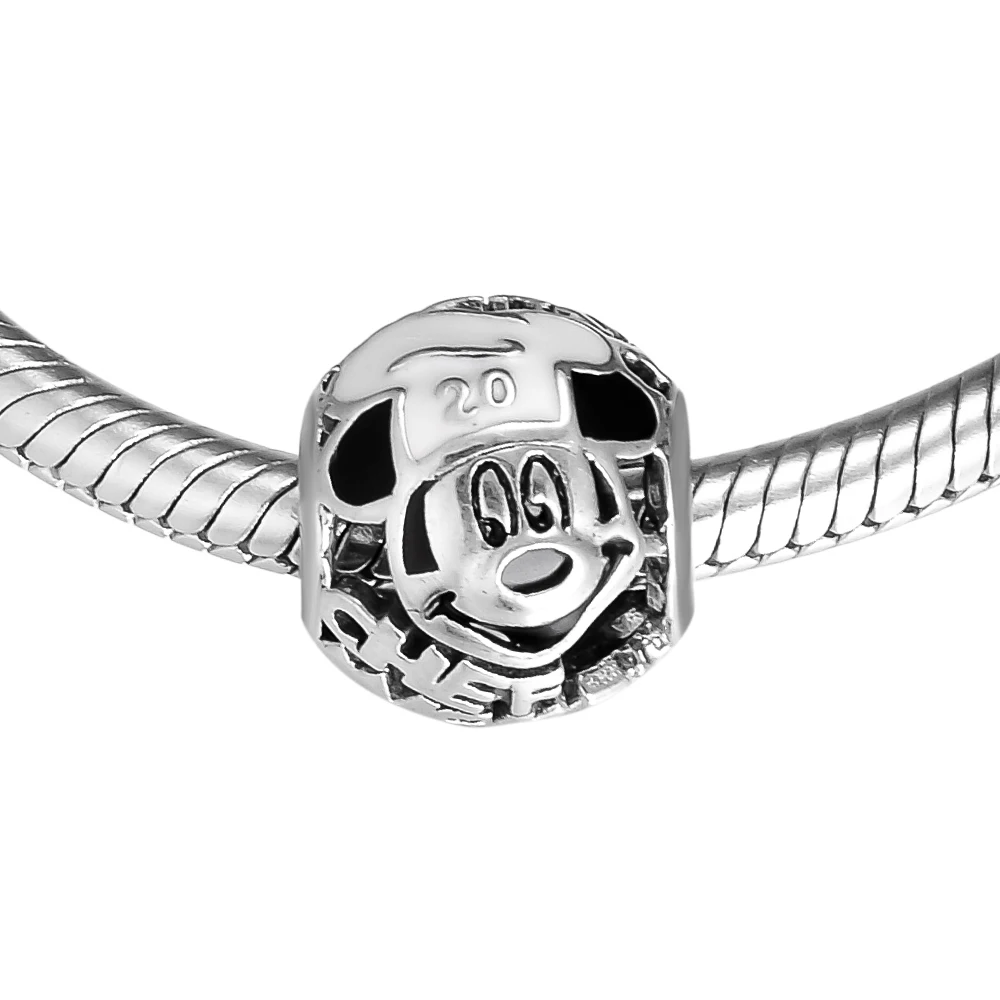 CKK Fit Pandora Браслеты талисман Микки 925 стерлингового серебра Шарм бусины для бусина для изготовления украшений