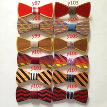 Галстук мужской Цветной древесина подарки Элегантные Галстуки старинные деревянные галстук-бабочка Регулируемый свадьба галстук комплекты